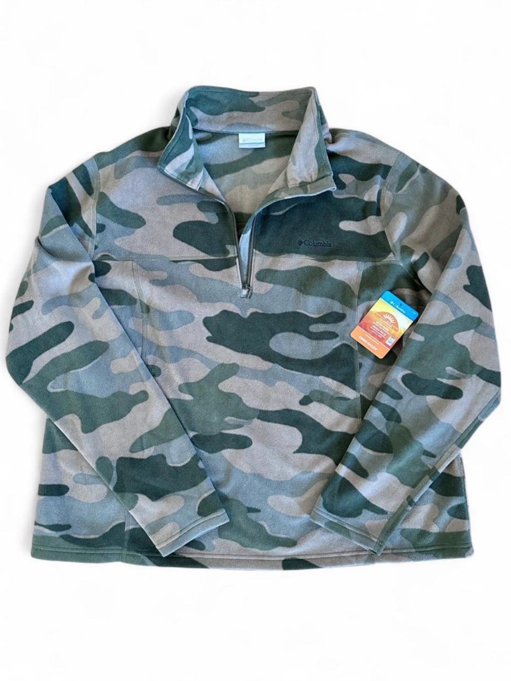 Columbia Women’s Camouflage Quarter-Zip Fleece Pullover - Green Camo